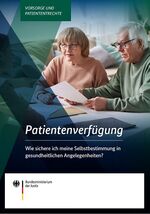 Deckblatt der Broschüre Patientenverfügung